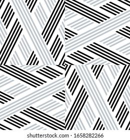 Seamless pattern with oblique black and silver gray segments