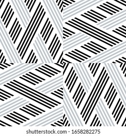Seamless pattern with oblique black and silver gray segments