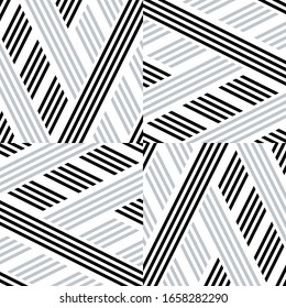Seamless pattern with oblique black and silver gray segments