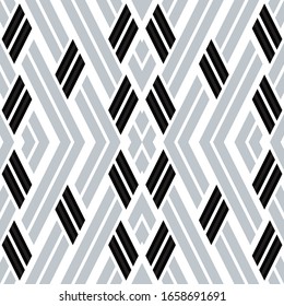 Seamless pattern with oblique black and silver gray segments