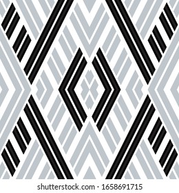 Seamless pattern with oblique black and silver gray segments