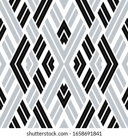 Seamless pattern with oblique black and silver gray segments