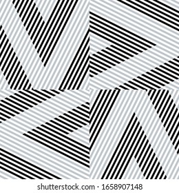 Seamless pattern with oblique black and silver gray segments