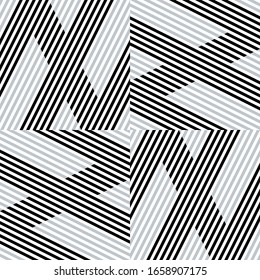 Seamless pattern with oblique black and silver gray segments