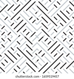 Seamless pattern with oblique black and silver gray segments