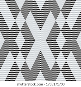 Seamless pattern with oblique black and silver gray  segments