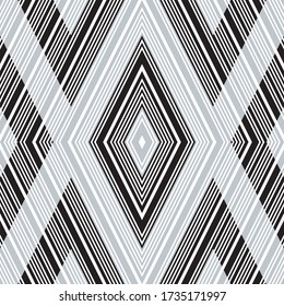 Seamless pattern with oblique black and silver gray  segments