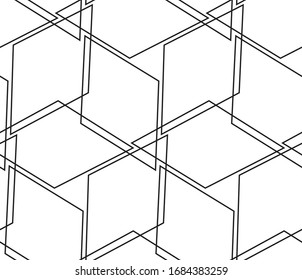 Seamless pattern with oblique black squares