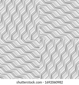 seamless pattern with oblique black zigzag lines