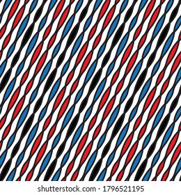 Seamless pattern with oblique colored bands