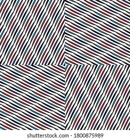Seamless pattern with oblique colored bands