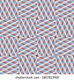 Seamless pattern with oblique colored bands