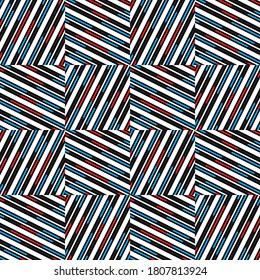 Seamless pattern with oblique colored bands