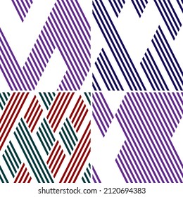 seamless pattern with oblique colored lines. 4 different vector patterns in the same package(eps). One pattern is paid and 3 are free (white dividing lines)