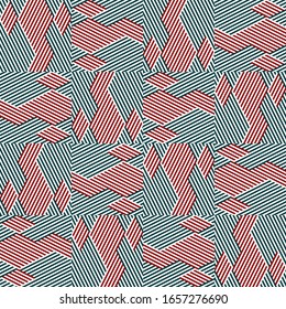 Seamless pattern with oblique colored segments