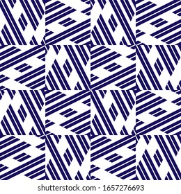Seamless pattern with oblique colored segments