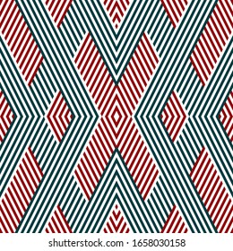 Seamless pattern with oblique colored segments