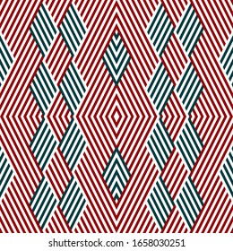 Seamless pattern with oblique colored segments