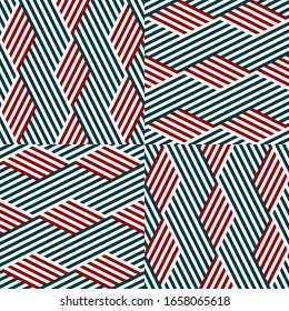 Seamless pattern with oblique colored segments