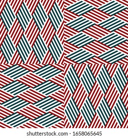 Seamless pattern with oblique colored segments