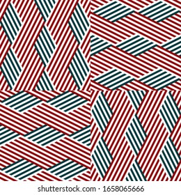 Seamless pattern with oblique colored segments
