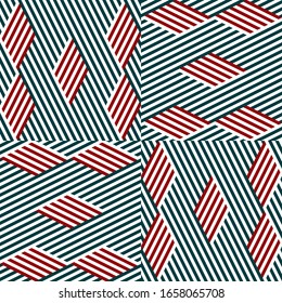 Seamless pattern with oblique colored segments