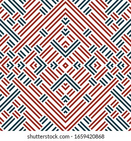 Seamless pattern with oblique colored segments