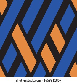 Seamless pattern with oblique colored segments