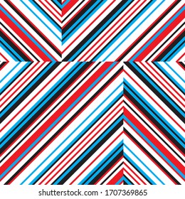 Seamless pattern with oblique colored segments