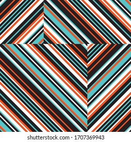 Seamless pattern with oblique colored segments