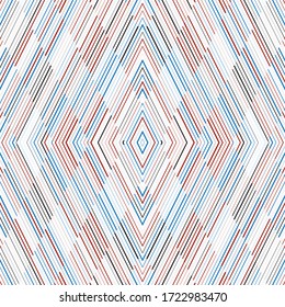 Seamless pattern with oblique colored segments