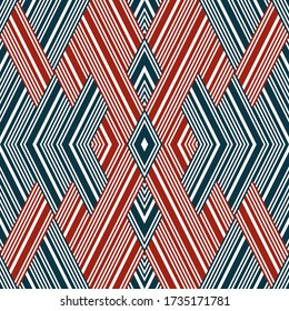Seamless pattern with oblique colored segments