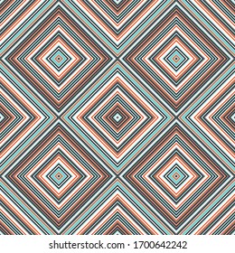 Seamless pattern with oblique colored squares