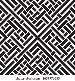 Seamless pattern with oblique crossing black segments