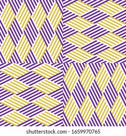 Seamless pattern with oblique crossing colored segments