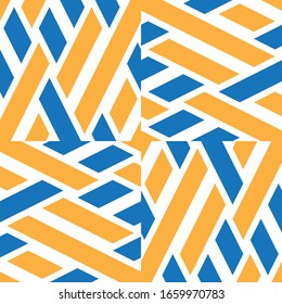 Seamless pattern with oblique crossing colored segments