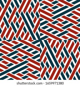 Seamless pattern with oblique crossing colored segments
