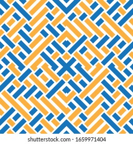 Seamless pattern with oblique crossing colored segments