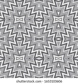 Seamless pattern with oblique gray zigzag lines