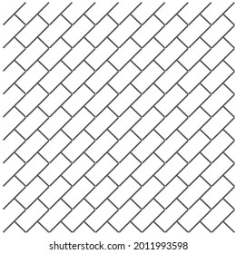 Seamless pattern with oblique lines that look like a brick wall.Isolated vector illustration on a white background.