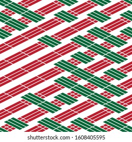 Seamless pattern with oblique red and green segments