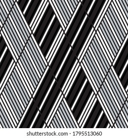 Seamless pattern with oblique silver gray segments
