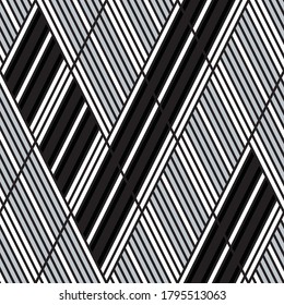 Seamless pattern with oblique silver gray segments