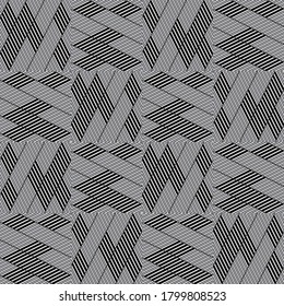 Seamless pattern with oblique silver gray segments