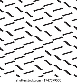 Seamless pattern with oblique wavy black segments