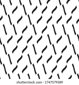 Seamless pattern with oblique wavy black segments