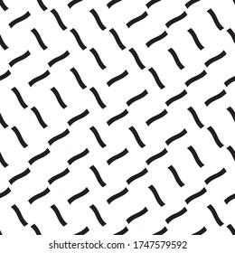 Seamless pattern with oblique wavy black segments
