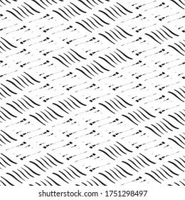 Seamless pattern with oblique wavy black segments