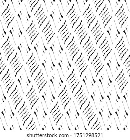 Seamless pattern with oblique wavy black segments