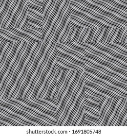 Seamless pattern with oblique wavy gray lines